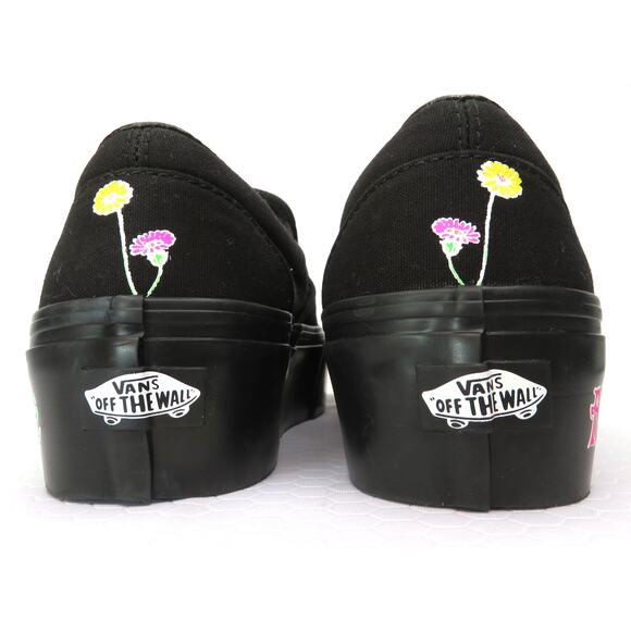 New VANS Classic Slip-On Platform Morph Glow In The Dark Gothic Punk Black W 9 - Picture 6 of 9